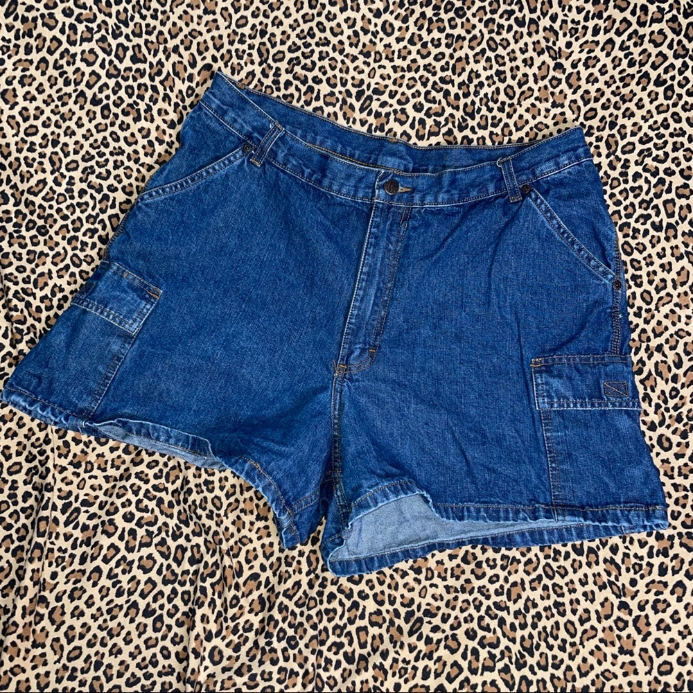 Vintage Riders High Waisted Cargo Shorts Medium Wash 100% Cotton 18M
